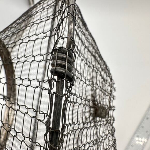 Vintage Italian Collapsible Wire Strainer Basket garden pasta mesh chicken coop - Picture 7 of 16
